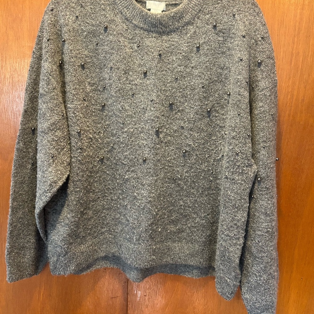 H&M Gray Women's Sweater with Bead Accents